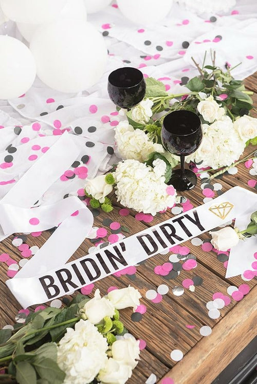 Bridin' Dirty Sash with Gold Diamond - Bride Vibes